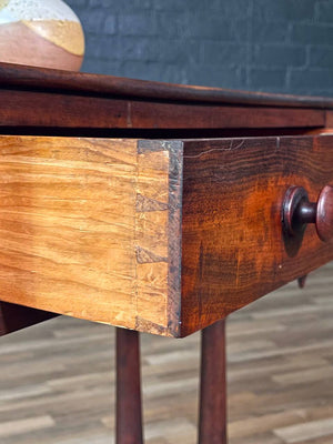 American Classical Revival Mahogany Work Table w/ Turned Legs, c.1920’s