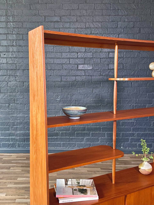 Mid-Century Modern Teak Bookshelf Room Divider Shelving Unit, c.1960’s