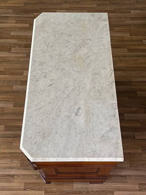 Antique American Walnut Marble Top Chest with Four Drawers, c.1900’s