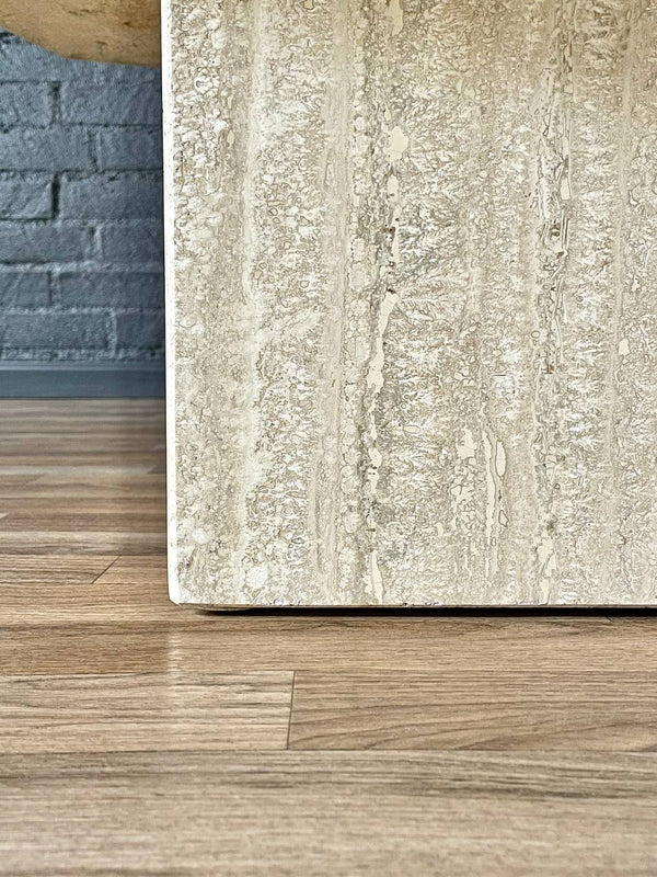 Vintage Post Modern Italian Travertine Coffee Table, c.1980’s