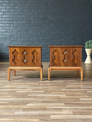 Pair of Mid-Century Modern Oak & Walnut Night Stands, c.1960’s