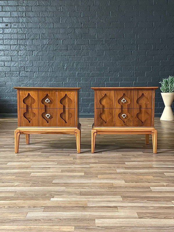 Pair of Mid-Century Modern Oak & Walnut Night Stands, c.1960’s