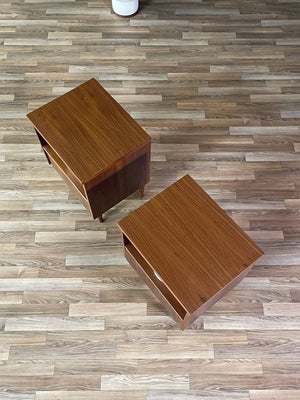 Pair of Mid-Century Modern “Trimline” Walnut Night Stands by Bassett, c.1960’s