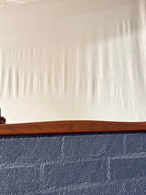 Mid-Century Modern Sculpted Walnut Wall Hanging Mirror, c.1960’s