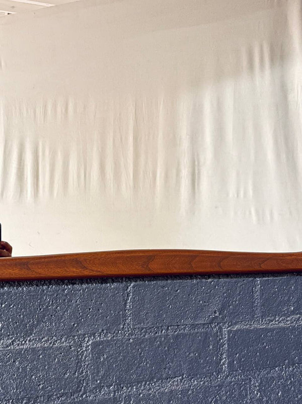 Mid-Century Modern Sculpted Walnut Wall Hanging Mirror, c.1960’s
