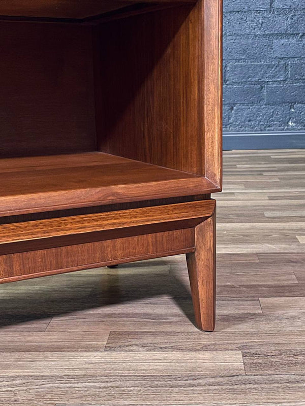 Pair of Mid-Century Modern Walnut Night Stands w/ Bookcase by Drexel, c.1960’s