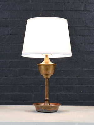 Pair of Neoclassical Revival Patinated Brass Urn Style Table Lamps c.1960's