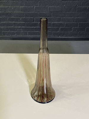 Italian Modern Murano Striped Art Glass Vase, c.1960's