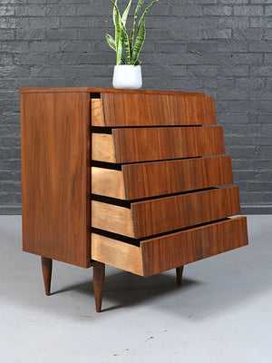 Mid Century Modern Walnut Highboy Dresser  c.1960's