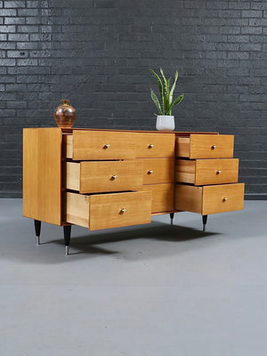 Mid-Century Modern  9-Drawer Dresser by Raymond Loewy for Mengel, c.1950's