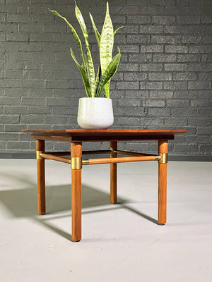 Mid-Century Modern Rosewood, Walnut & Brass Side Table by Bert England, c.1960's