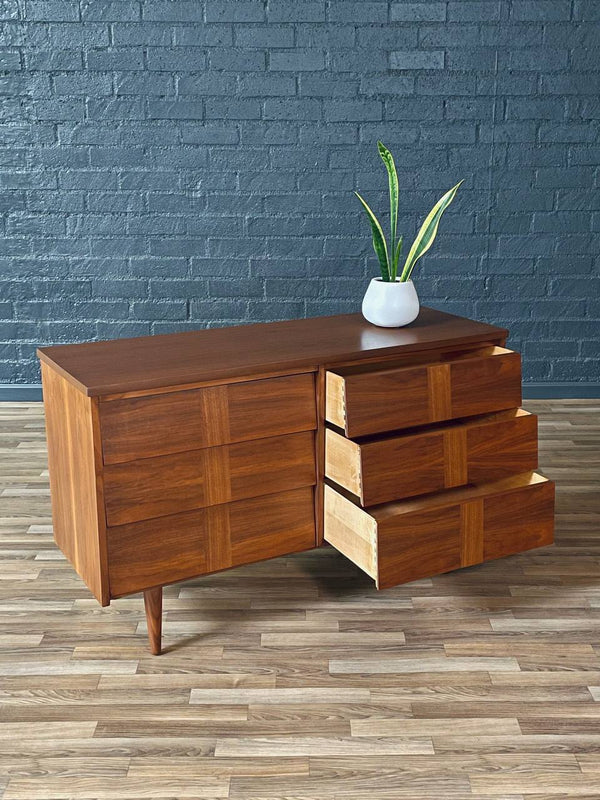 Mid-Century Modern Walnut Dresser w/ Slated Drawers by Ward Furniture, c.1960’s