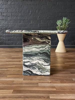Post Modern Italian Green Cipollino Marble Side Table, c.1970’s