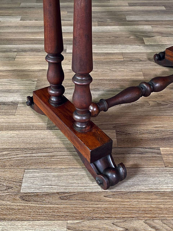 American Classical Revival Mahogany Work Table w/ Turned Legs, c.1920’s