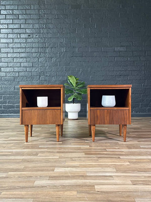 Pair of Mid-Century Modern “Trimline” Walnut Night Stands by Bassett, c.1960’s
