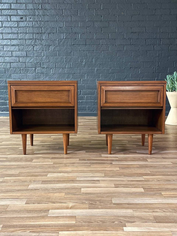 Pair of Mid-Century Modern Walnut Night Stands by Morris of CA, c.1960’s