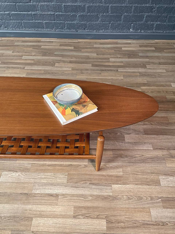 Mid-Century Surfboard Style & Floating Top Coffee Table by Lane, c.1960’s
