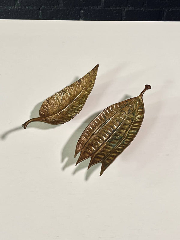 Pair of Vintage Brass Leaf Tray Sculptures by Oscar JW Hansen, c.1940’s