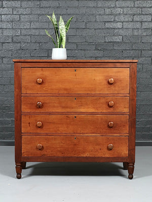Early American Farmhouse Cherry 4-Drawer Dresser, c.1900’s