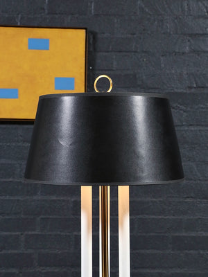 Pair of Vintage Brass Bouillotte Candlestick Style Table Lamps, c.1970's