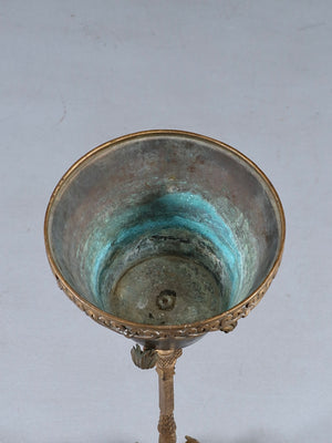 Antique Neoclassical Revival Brass & Gilt Metal Jardinière Plant Stand, c.1920’s