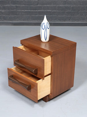 Single Mid Century Modern Night Stands w/ Bowtie Handles, c.1960’s