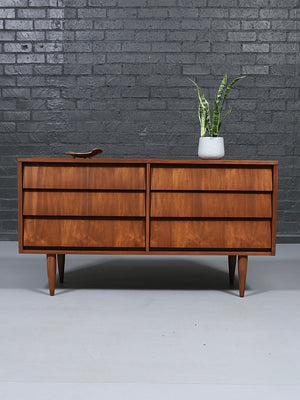 Mid-Century Modern Louvered Drawer Walnut Dresser, c.1960’s
