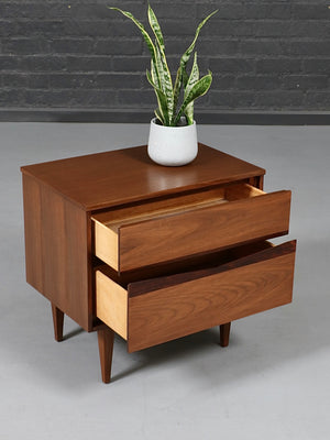 Mid-Century Modern Walnut & Rosewood Night Stand by Bassett, c.1960’s