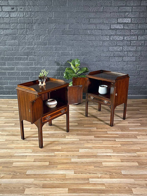 Pair of Vintage Colonial Revival Style Mahogany Night Stands by Drexel, c.1950’s