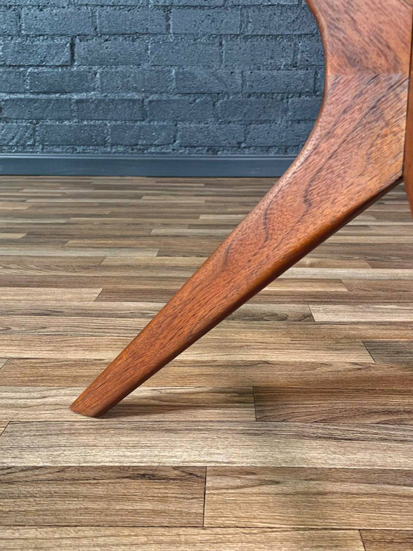 Mid-Century Modern Round Walnut Side Table w/ Sculpted Tripod Base, c.1960’s