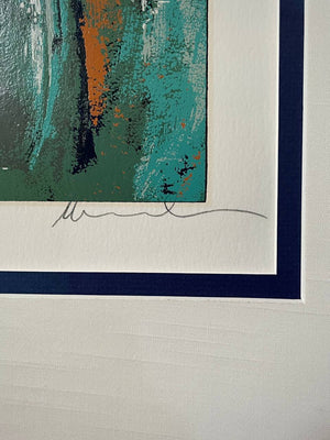 Mid-Century Modern “And Together We Rise” Abstract Serigraph Artwork by Muraina Oyelami, c.1960’s