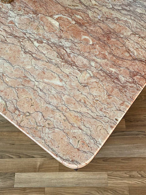 Antique Serpentine Entry Stand Dresser w/ Pink Marble Top, c.1940’s