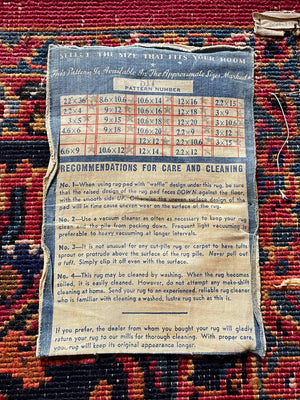 Vintage Persian Kashan Hand-Knotted Wool Rug in Deep Crimson & Navy, c.1940’s