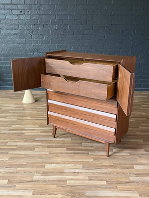 Mid-Century Modern “Rhythm” Walnut Highboy Dresser by Lane, c.1950’s