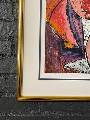Mid-Century Modern “And Together We Rise” Abstract Serigraph Artwork by Muraina Oyelami, c.1960’s