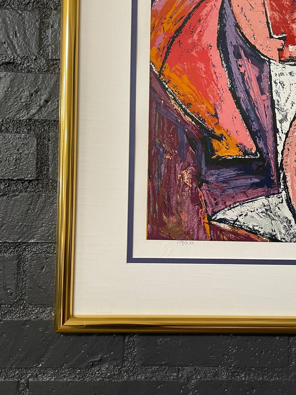 Mid-Century Modern “And Together We Rise” Abstract Serigraph Artwork by Muraina Oyelami, c.1960’s