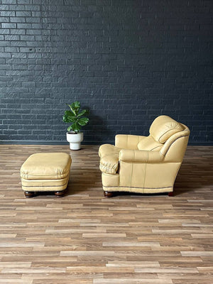 Mid-Century Leather Lounge Chair w/ Ottoman, c.1960’s