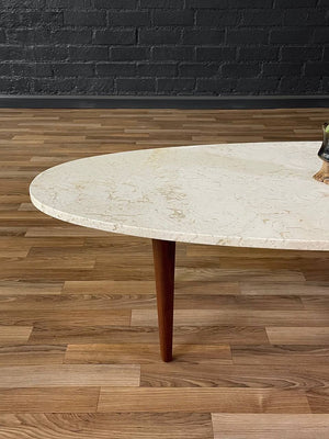Mid-Century Modern Marble Surfboard Style Coffee Table, c.1960’s