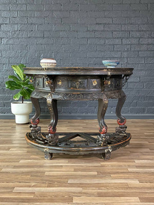 Vintage Chinese Qing Dynasty Style Hand-Carved Console or Altar Table w/ Foo Dog Motifs, c.1950’s