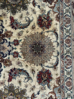 Large Vintage Persian Silk Rug by Haghighat