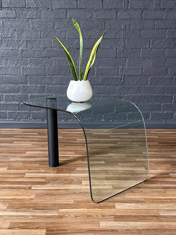 Vintage Post Modern Waterfall Glass Coffee Table or Side Table, c.1980’s