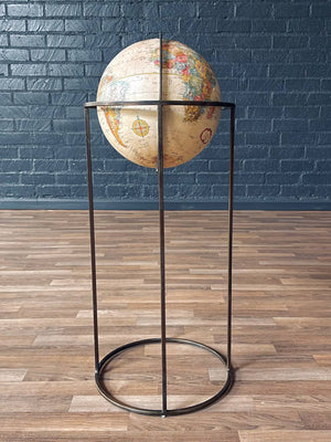 Mid-Century Modern Replogle Floor Globe w/ Brass Stand, c.1970’s