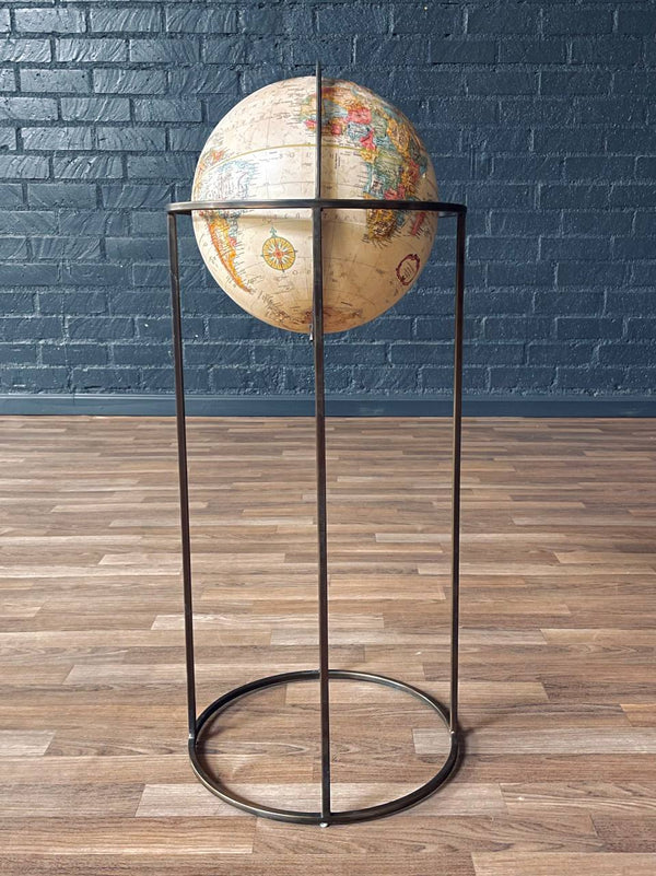 Mid-Century Modern Replogle Floor Globe w/ Brass Stand, c.1970’s
