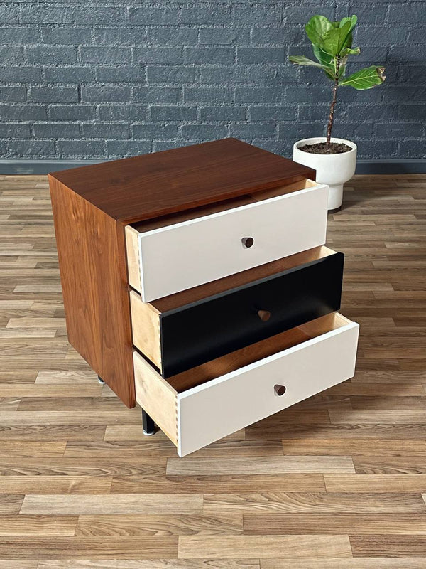 Mid-Century Modern Two-Tone Lacquered & Walnut 3-Drawer Dresser , c.1960’s