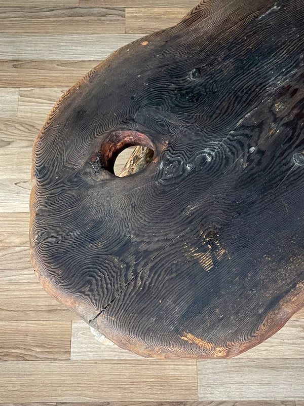 Mid-Century Organic Hand-Carved Live Edge Burl Wood Root Coffee Table or Bench, c.1960’s