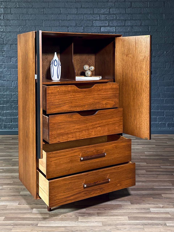 Mid-Century Modern “Tower Suite” Rosewood & Pecan Highboy Dresser  by Lane, c.1970’s