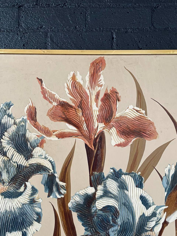 Vintage Post Modern Floral Print Artwork by Antoinette Letterman, c.1970’s