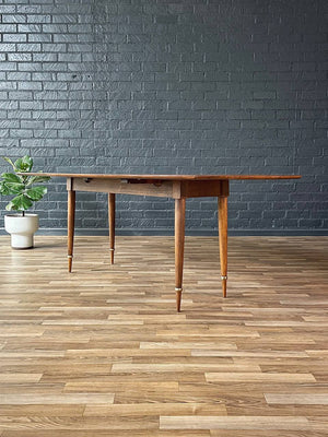 Mid-Century Modern “Sophisticate” Drop-Leaf Dining Table w/ Brass Accents, c.1960’s