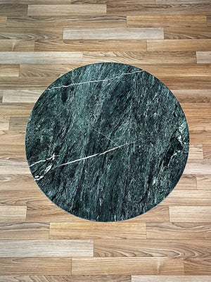 Vintage Post Modern Geometric Green & Salmon Marble Side Table, c.1980’s