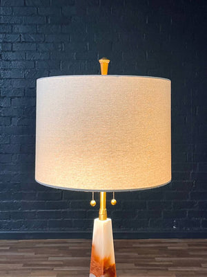 Vintage Mid-Century Obelisk Onyx Floor Lamp by Marbro, c.1960s